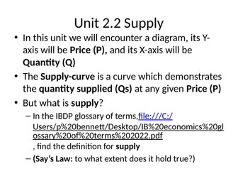 Unit 2.2 Supply (IBDP Economics 2022)