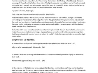 A Level Eduqas English Language Creative Writing Practice Exam (paper 3)