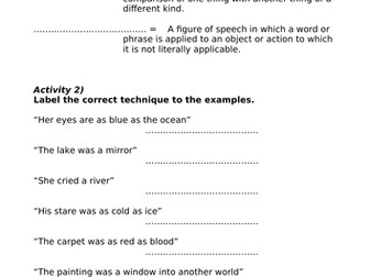 Similes and metaphors