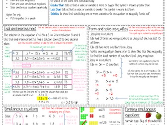 Maths Knowledge Organiser - Algebraic Methods