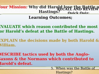 Why did Harold lose the Battle of Hastings?