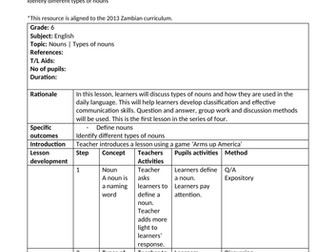 Nouns and pronouns (Zambian curriculum)
