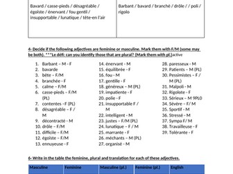 Describing people's personalities and relationships - friends and family