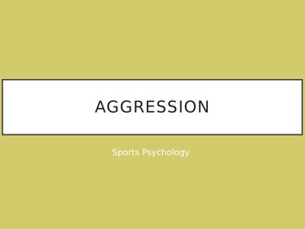 Aggression A2 Physical Education