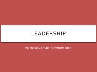 Leadership A2 Physical Education