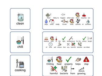 Food Hygiene The 4 C's Sheet (Widgit)