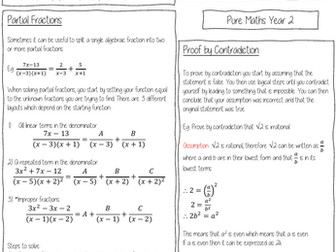 A Level Pure Maths Knowledge Organisers - Y2