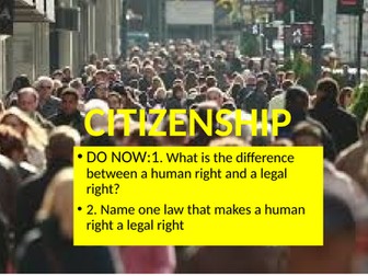 Citizenship GCSE (Edexcel) for Unit 1- Living together in the UK