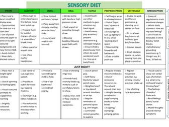 Sensory diet