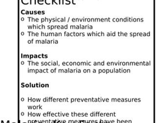 Higher Geography - Development & Health (Malaria)