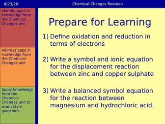 Chemical Changes Revision (Print Free Lesson)