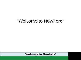 Welcome to nowhere foreword and chapter 1