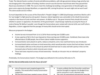 Revision - Liberal conflict with House of Lords
