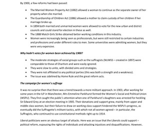 Revision - the campaign for women's suffrage