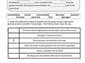Edexcel Biology revision worksheets (T7 - Animal coordination, control and homeostasis)