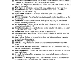 Psychology GCSE OCR- CRIME- Defining and Measuring crime