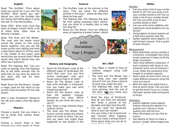 Year 1 Home Learning Project - Julia Donaldson