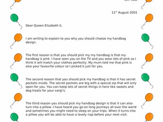 Persuasive Letters - Year 1 - Resources