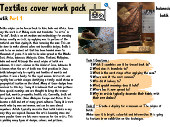 Textiles cover work - Batik