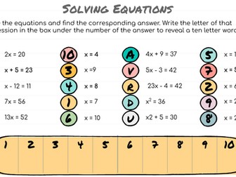 Codebreaker: Solving Equations