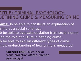 Psychology GCSE OCR- CRIME- bundle