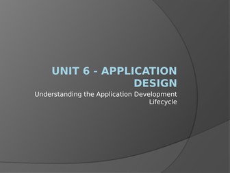 OCR CT (L3) - Unit 6 Application Design