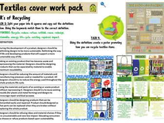 Textiles cover work - Recycling Textiles