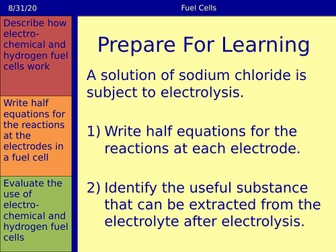 Electrochemical and Fuel Cells - Print Free Lesson