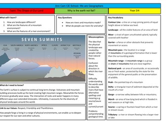 Geography - The Shape of Our Land Knowledge Organiser