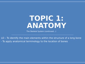 IBSEHS Structure of a long bone and anatomical position