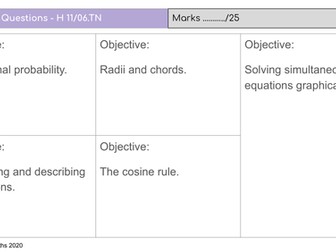 GCSE Higher Mathematics - Set 06 - Retention / Skills Check Questions