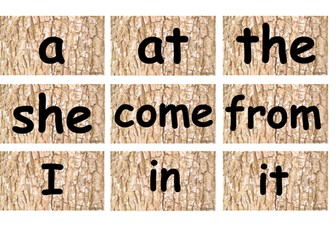 Natural themed tricky word cards