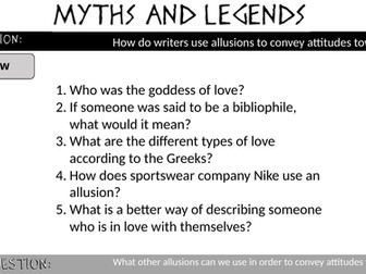 Myths and legends KS3