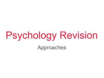 Approaches in Psychology