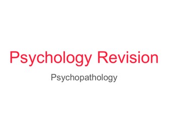 Psychopathology sheets