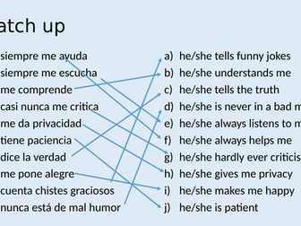 Y10 Spanish Activities Family Members
