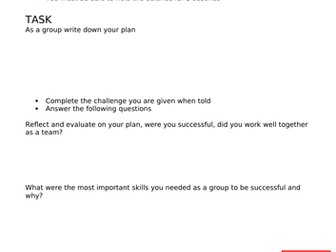 Sports leaders task cards