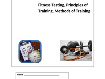 AQA GCSE PE Work booklet and teaching powerpoint for fitness testing