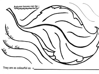 Autumn Leaf Writing + Colouring Support