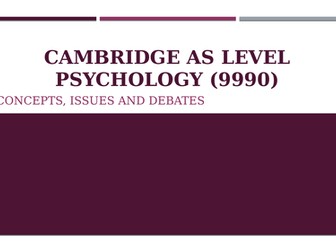 CAIE AS Key Concepts in Psychology