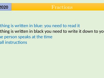 Entry level maths AQA ratio intro to fractions