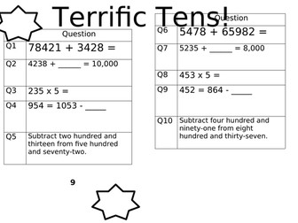 Terrific Tens starter pack Year 5