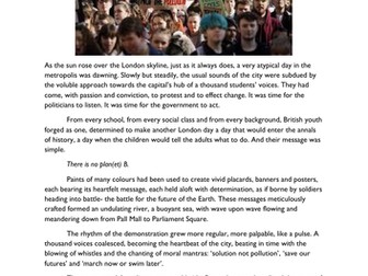 Descriptive Writing: Climate Change Protest (Exemplar)