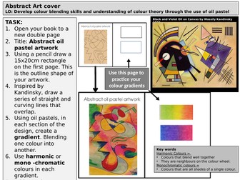 Cover lesson/task - abstract art oil pastel