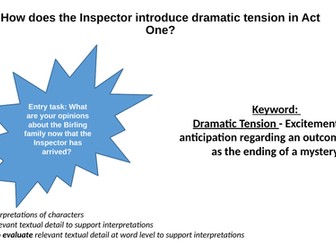 An Inspector Calls: How does the Inspector introduce dramatic tension in Act One?