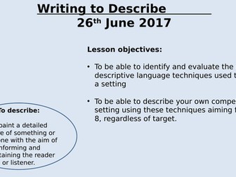 Writing to Describe - English Language Paper 1 Section B