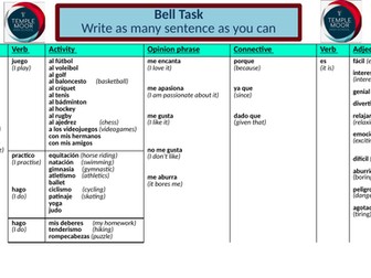 Pretérito and Presente Sport/free time 4 SBs  Qué te gusta hacer? + Homework Worksheet