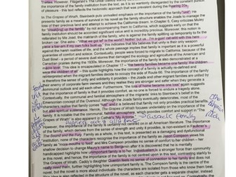 A*GrapesOfWrath/TheGreatGatsbyEssayonFamily/A-Level