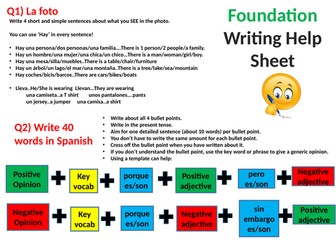 GCSE Foundation Writing Help Sheet