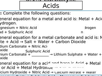 OCR 6.1.3 Carboxylic Acids